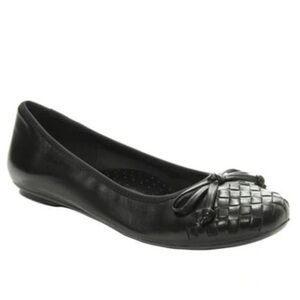 VANELi Slip On Seeley Basket Weave Nappa Leather Ballet Flats Bow Detail Black 🖤